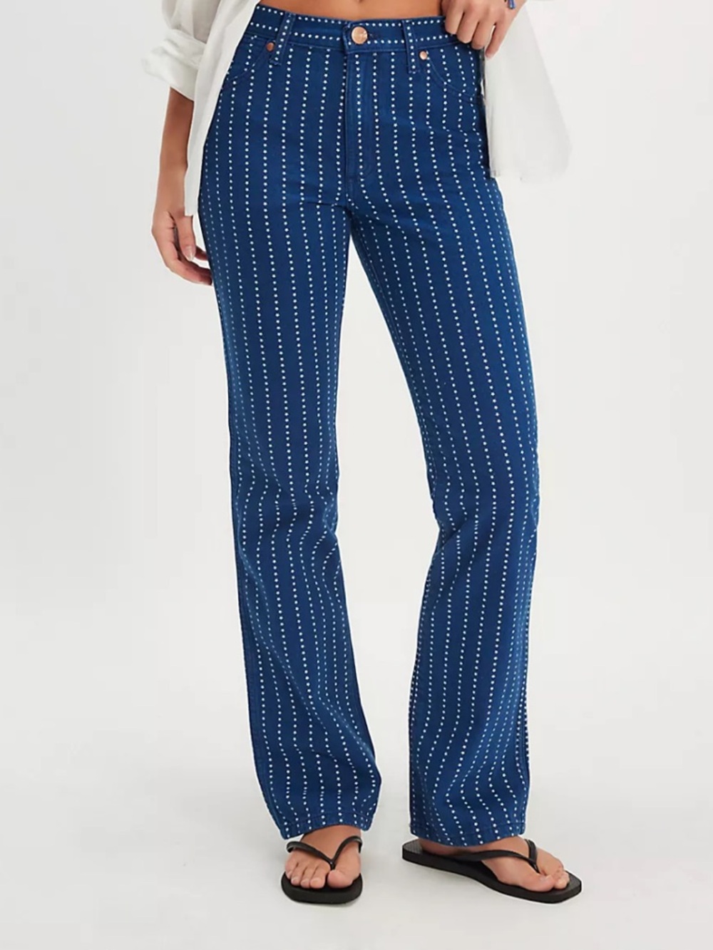 Wrangler Wrancher Bootcut Jeans Star Print 31 NWT Sold at Free People”